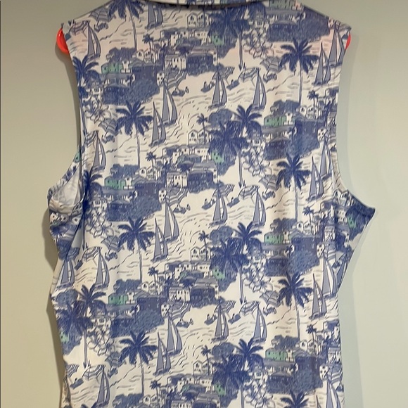 Vineyard Vines Sleeveless Polo Blue and White Top New With Tag XL - Picture 5 of 6